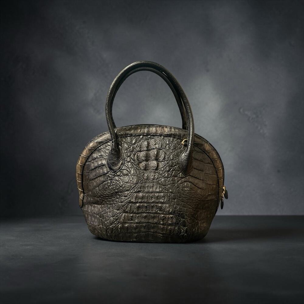 Vintage Kaiyo Horn back Cut Crocodile Dome Bag Clean Interior